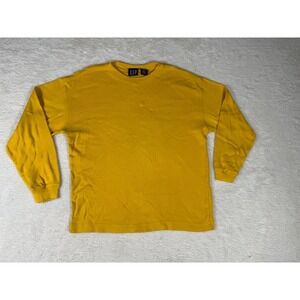 Gap Long Sleeve Shirt Kids Medium Yellow Vintage‎ 90s Ribbed Cotton Tee